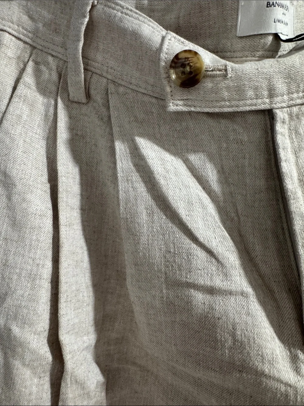 Banana Republic Linen Wide-Leg Pants — Light Beige